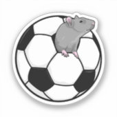 Rat met Voetbal Sticker (Voorkant)
