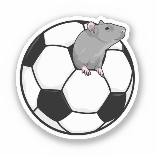 Rat met Voetbal Sticker (Voorkant)