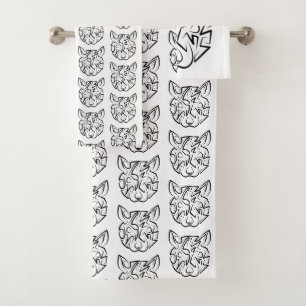 Rat met zwarte en witte tribale bad handdoek