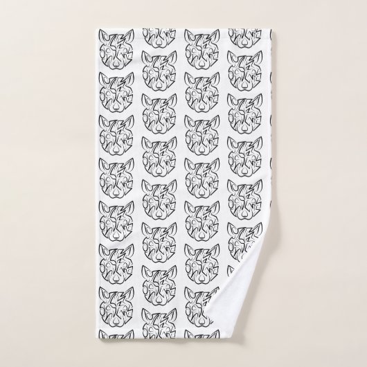 Rat met zwarte en witte tribale bad handdoek (Handdoek)