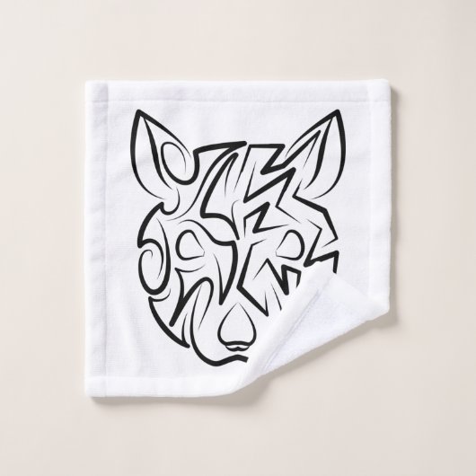 Rat met zwarte en witte tribale bad handdoek (Wasdoekje)