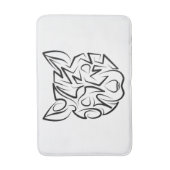 Rat met zwarte en witte tribale badmat (Voorkant Verticaal)