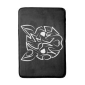 Rat met zwarte en witte tribale badmat (Voorkant Verticaal)