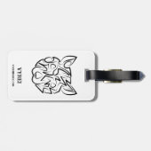 Rat met zwarte en witte tribale bagagelabel (Achterkant horizontaal)