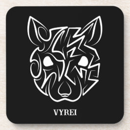 Rat met zwarte en witte tribale bier onderzetter