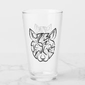 Rat met zwarte en witte tribale glas (Achterkant)