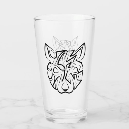 Rat met zwarte en witte tribale glas (Achterkant)