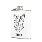 Rat met zwarte en witte tribale heupfles (Links)