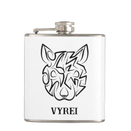 Rat met zwarte en witte tribale heupfles