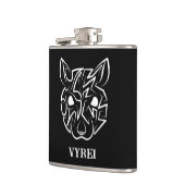 Rat met zwarte en witte tribale heupfles (Links)