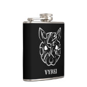 Rat met zwarte en witte tribale heupfles (Rechts)