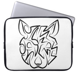 Rat met zwarte en witte tribale laptop sleeve