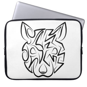 Rat met zwarte en witte tribale laptop sleeve