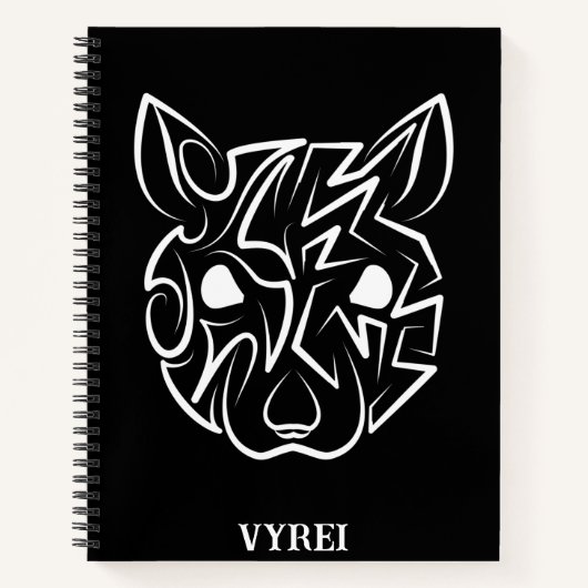 Rat met zwarte en witte tribale notitieboek (Voorkant)