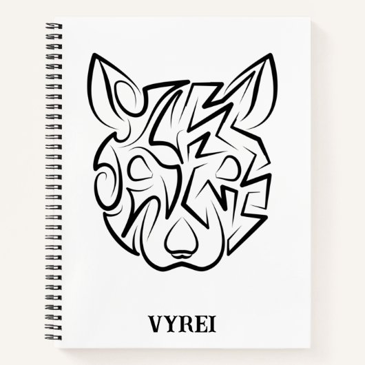 Rat met zwarte en witte tribale notitieboek (Voorkant)