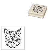 Rat met zwarte en witte tribale rubberstempel (Gestempeld)