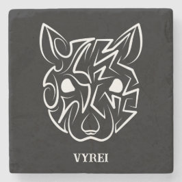 Rat met zwarte en witte tribale stenen onderzetter