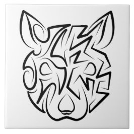 Rat met zwarte en witte tribale tegeltje