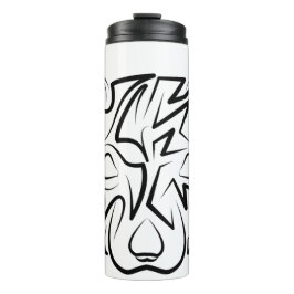 Rat met zwarte en witte tribale thermosbeker