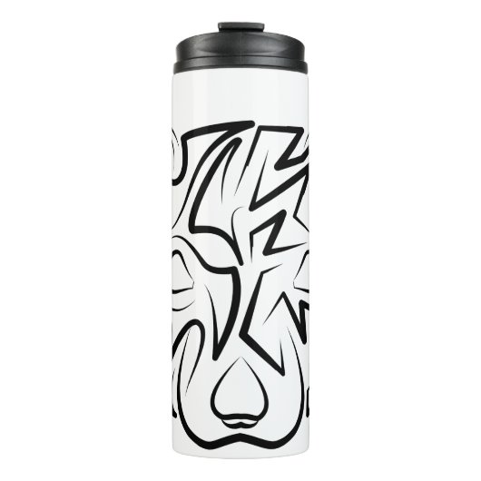 Rat met zwarte en witte tribale thermosbeker (Voorkant)