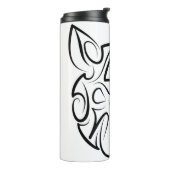Rat met zwarte en witte tribale thermosbeker (Gedraaid links)