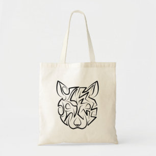 Rat met zwarte en witte tribale tote bag