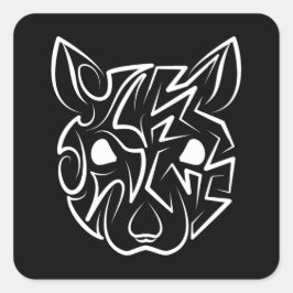 Rat met zwarte en witte tribale vierkante sticker