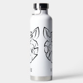 Rat met zwarte en witte tribale waterfles (Rechts)