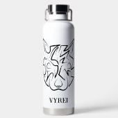 Rat met zwarte en witte tribale waterfles (Achterkant)