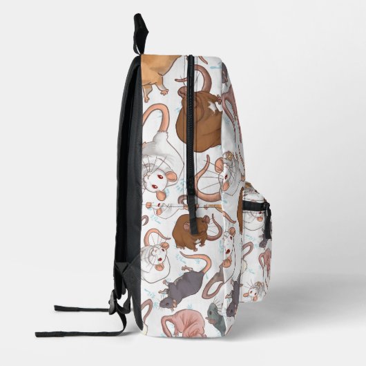 Rat Mischief op bewerkbare achtergrond Bedrukte Rugzak (Links)