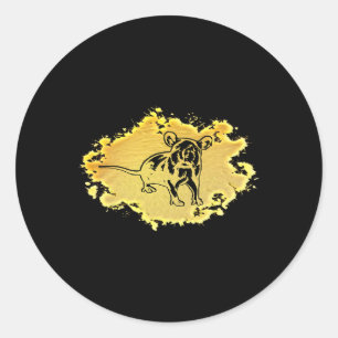 Rat Motif Rodent Cute Rat Hand Cheese Pet Anima Ronde Sticker