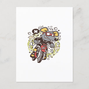 Rat Motocross Rider Briefkaart