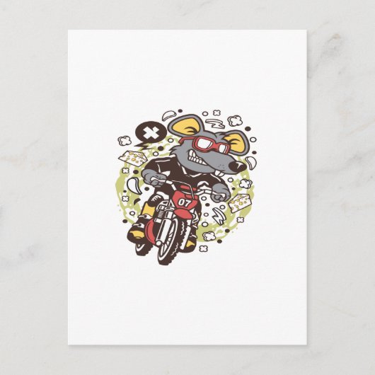 Rat Motocross Rider Briefkaart (Voorkant)