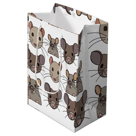 Rat Muis Muizen Dierenfeestje Medium Cadeauzakje (Voorkant Gekanteld)