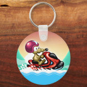 Rat op een Jet Ski-Sleutelhanger Sleutelhanger (Voorkant)