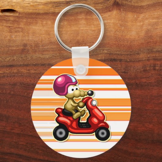 Rat op een Scooter XL Sleutelhanger (Voorkant)