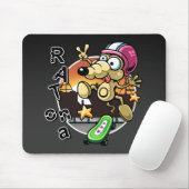 Rat op een skateboard Mousepad Muismat (Met muis)