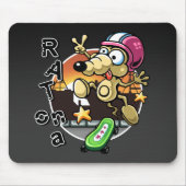 Rat op een skateboard Mousepad Muismat (Voorkant)