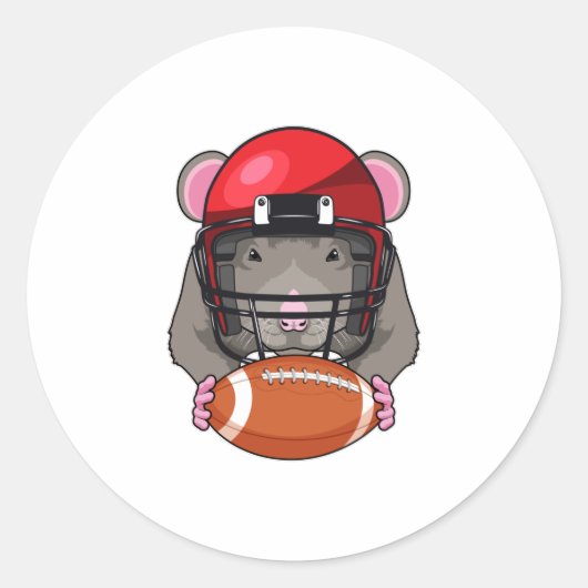 Rat op Football Sport Ronde Sticker (Voorkant)