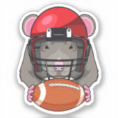 Rat op Football Sport Sticker (Voorkant)
