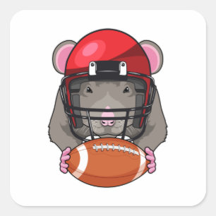 Rat op Football Sport Vierkante Sticker