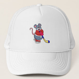 Rat op Ice hockey met Ice hockey stick Trucker Pet