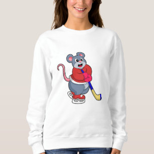 Rat op Ice hockey met Ice hockey stick Trui