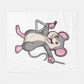 Rat op muziek met Triangel Fleece Deken (Voorkant (Horizontaal))