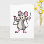 Rat op muziek met Triangel Kaart (Gele Bloem)