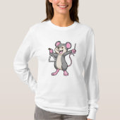 Rat op muziek met Triangel T-shirt (Voorkant)