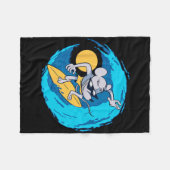 Rat op surfplank Grappige surflover Grappige zomer Fleece Deken (Voorkant (Horizontaal))