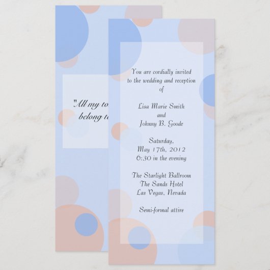 Rat Pack Uitnodiging - Blauw (Voorkant / Achterkant)