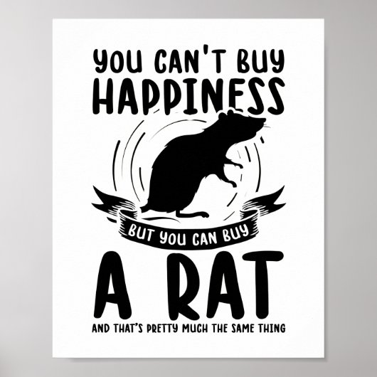 Rat Pet | Gift knaagdieren voor thuisritten Poster (Voorkant)
