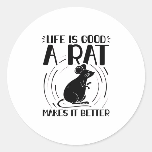 Rat Pet | Rattenpitten van knaagdieren Ronde Sticker (Voorkant)